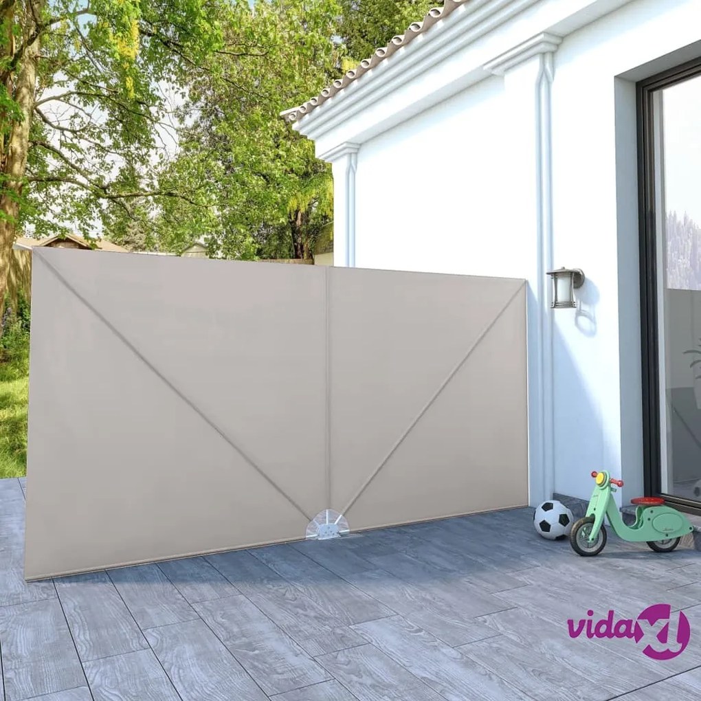 vidaXL Tenda Laterale per Terrazza Pieghevole Crema 400x200 cm