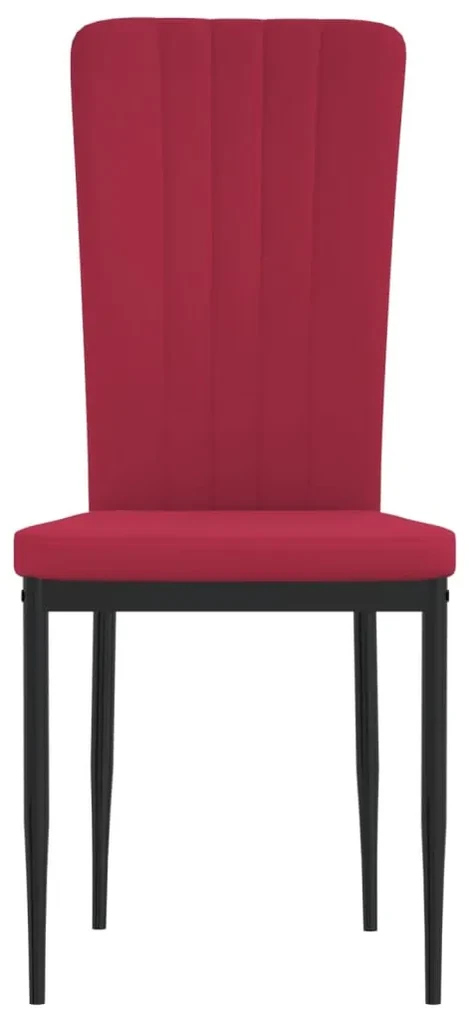 Sedie da pranzo 4 pz rosso vino in velluto
