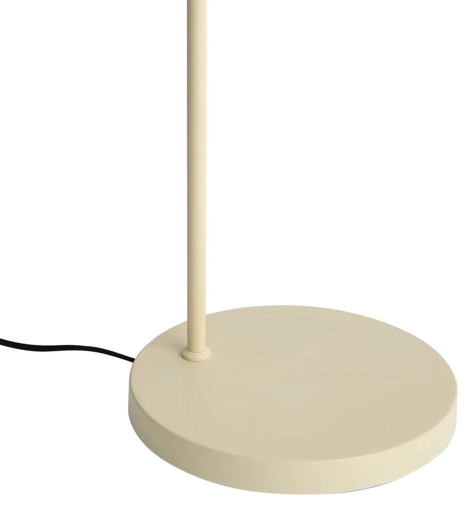 Lampada da terra Japandi beige con paralume in tessuto color crema - Bida