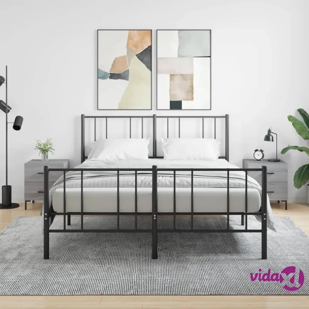 VidaXL Testiera Letto con Comodini in Legno Multistrato Rovere Sonoma