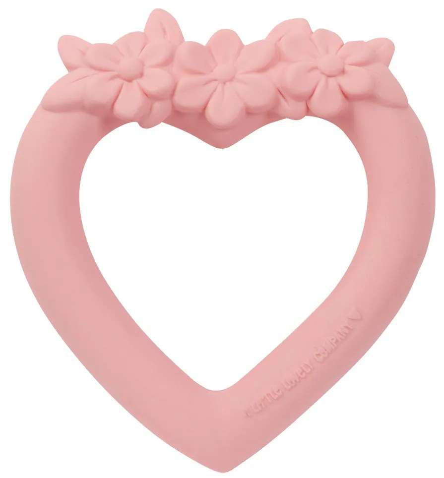 A Little Lovely Company - anello dentizione in gomma naturale - cuore rosa