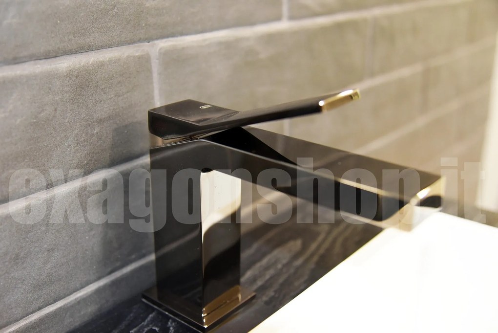 Miscelatore Monocomando Lavabo con piletta black metal PVD 706 Rettangolo K 53001 Gessi