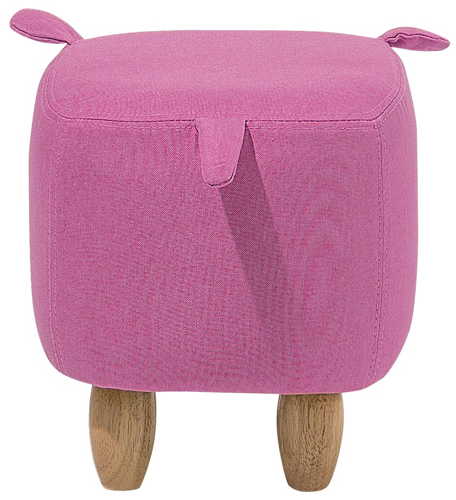 Pouf in tessuto rosa PIGGY Beliani