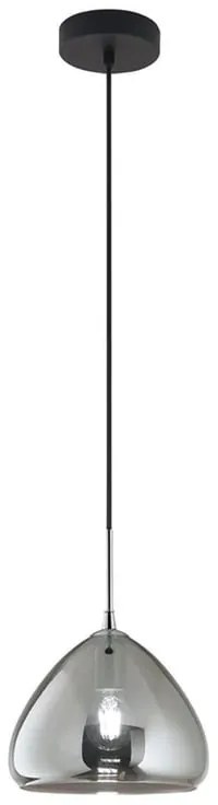 Lampadario Glamour Glow D.25 cromo paralume fumo E27 LA MIA LUCE