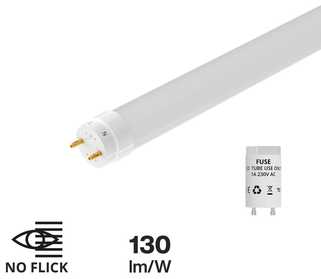 Tubo LED 9W 60cm 130lm/W - Starter Incluso - Osram chip LED Colore Bianco Freddo 6.000K