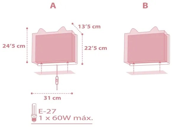 Dalber 64588 - Applique per bambini LITTLE FOX 1xE27/60W/230V