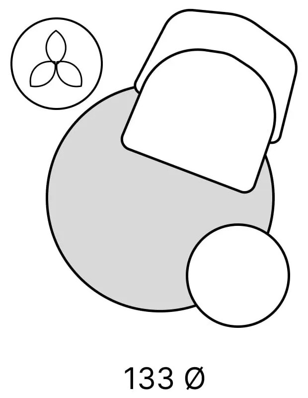 Tappeto grigio in misto lana e cotone fatto a mano, ø 140 cm Neethu - Nattiot