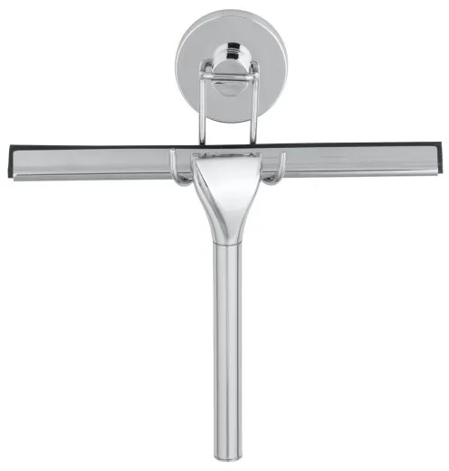 WENKO 20877100-Raschietto VACUUM-LOC RUND STAH 24,5x25 cm acciaio inossidabile/lucido cromo/argento