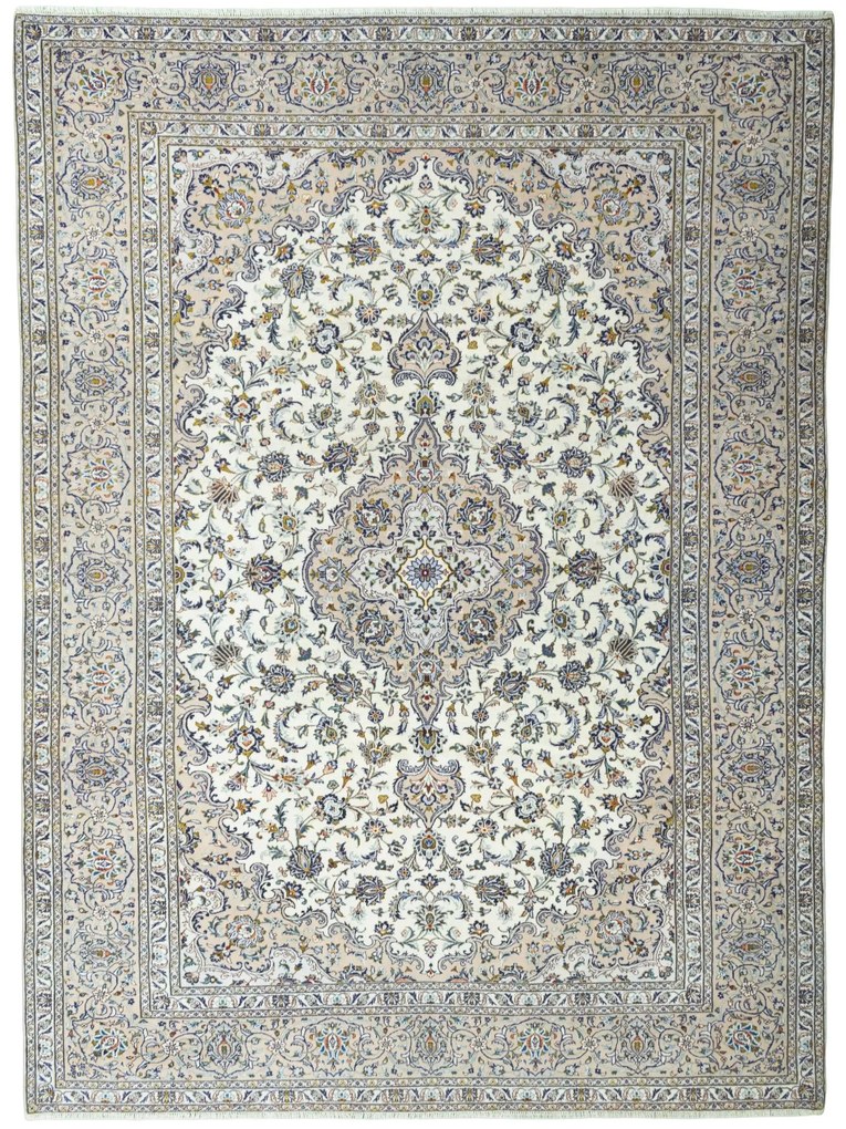 Kashan Tappeto 300 x 400 Beige (Iran) Annodato A Mano