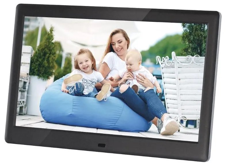 Sencor - Cornice digitale con altoparlante 230V nera + telecomando