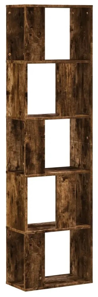 Libreria 5ripiani rovere fumo 45x23,5x162,5cm legno multistrato