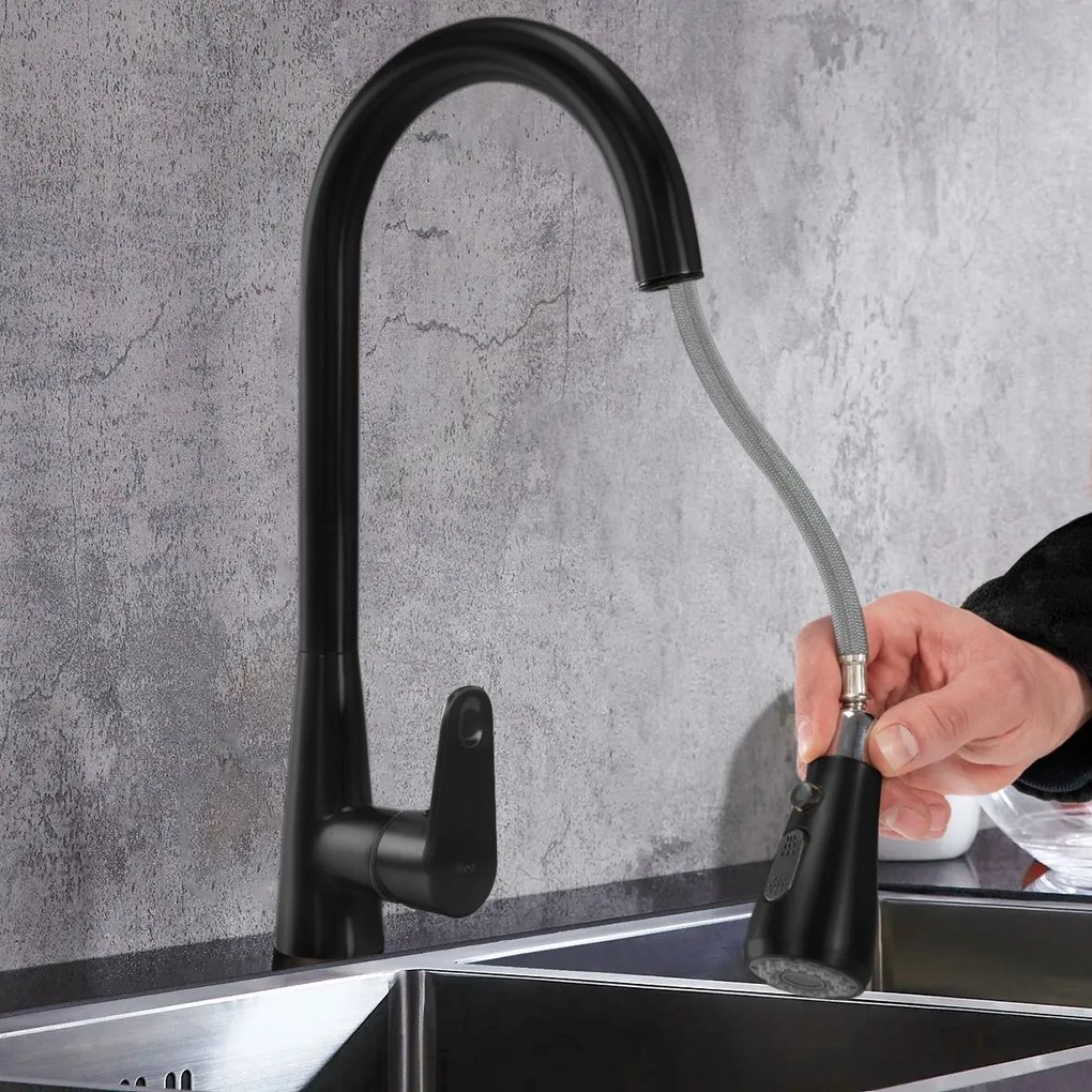 Rubinetto da cucina Rea Mild Black Mat