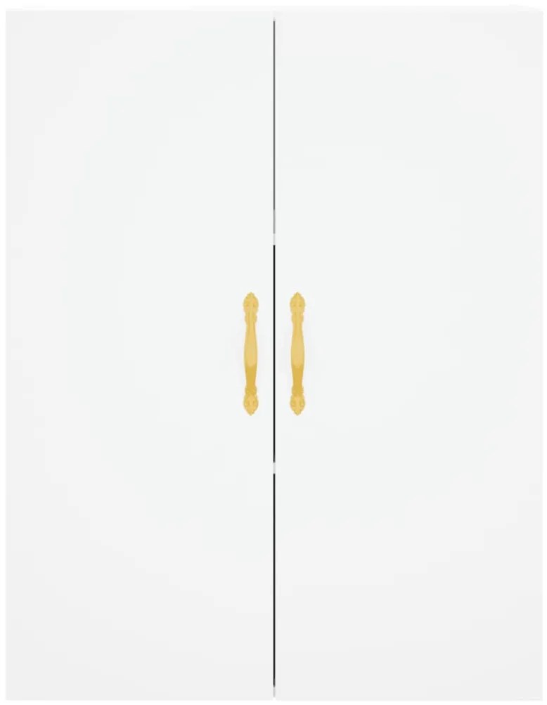 Credenza Bianca 69,5x34x180 cm in Legno Multistrato