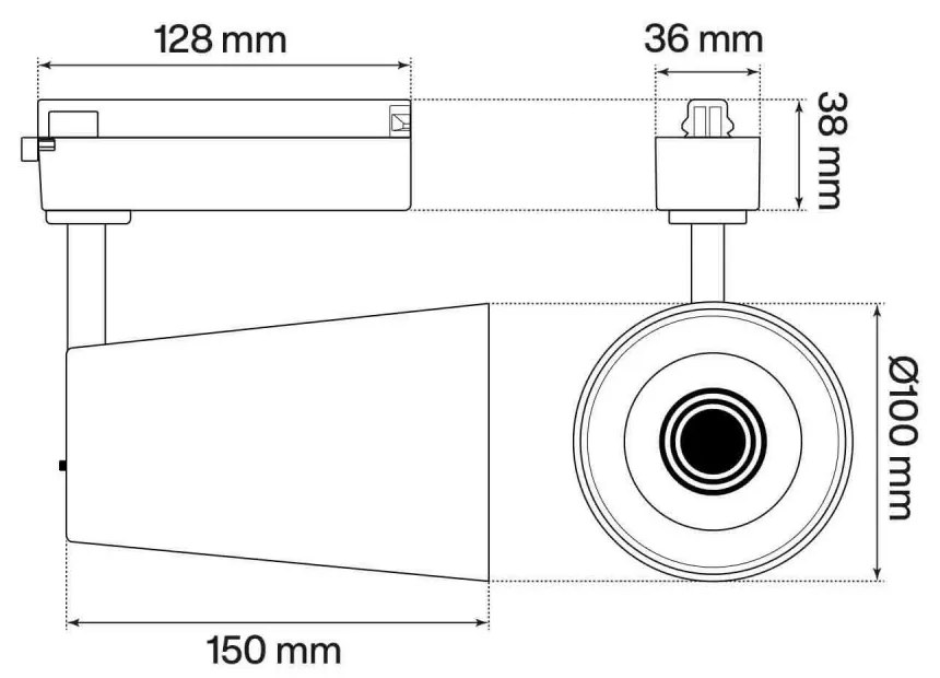 Faro LED 40W Monofase Giallo CRI92 Bianco Variabile 38° - Bridgelux LED Colore Bianco Variabile CCT