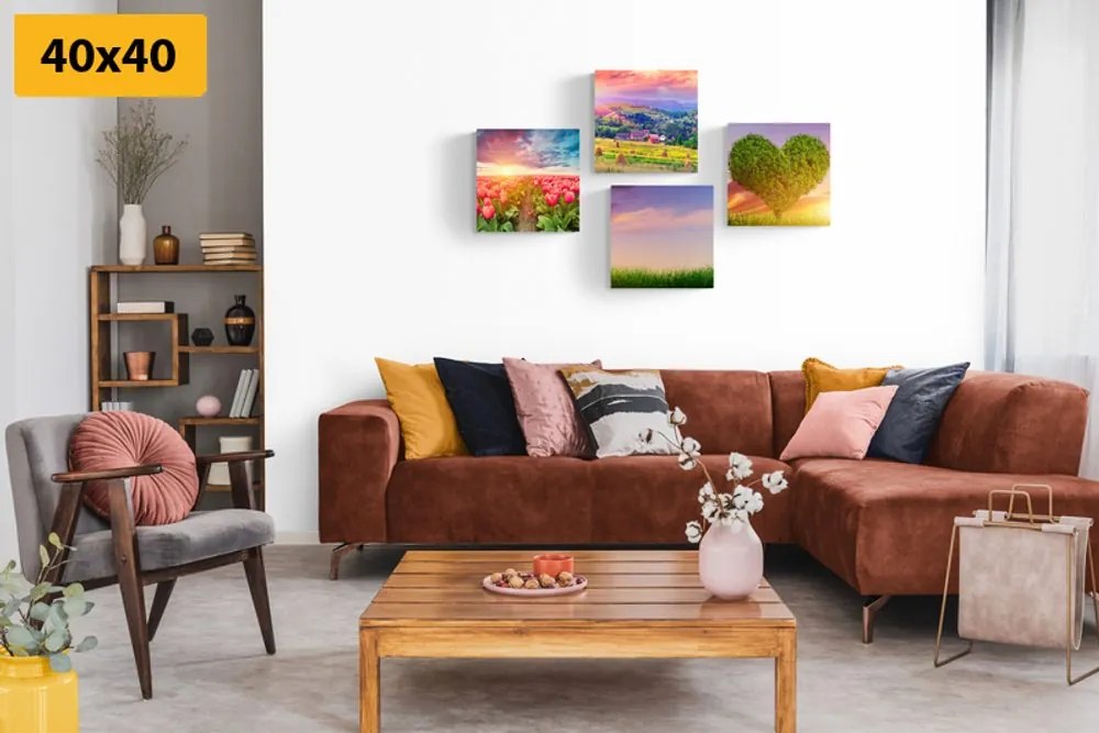 Set di quadri – Natura in colori pastello