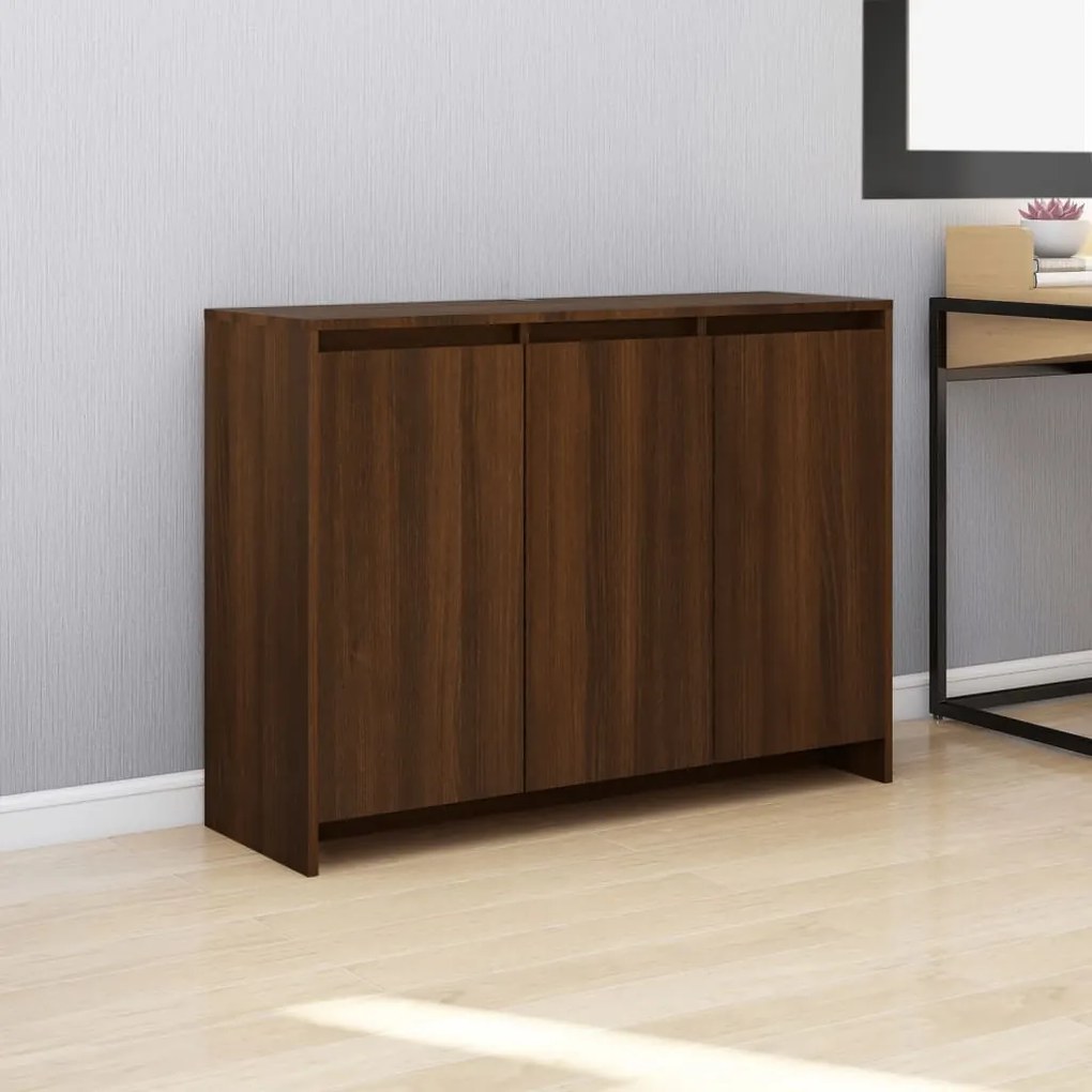 Credenza rovere marrone 102x33x75 cm in truciolato