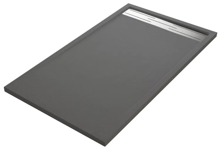 Piatto doccia SENSEA in resina Neo Metal Grid grigio L 90 x L 140 x H 3.5 cm opaco effetto pietra