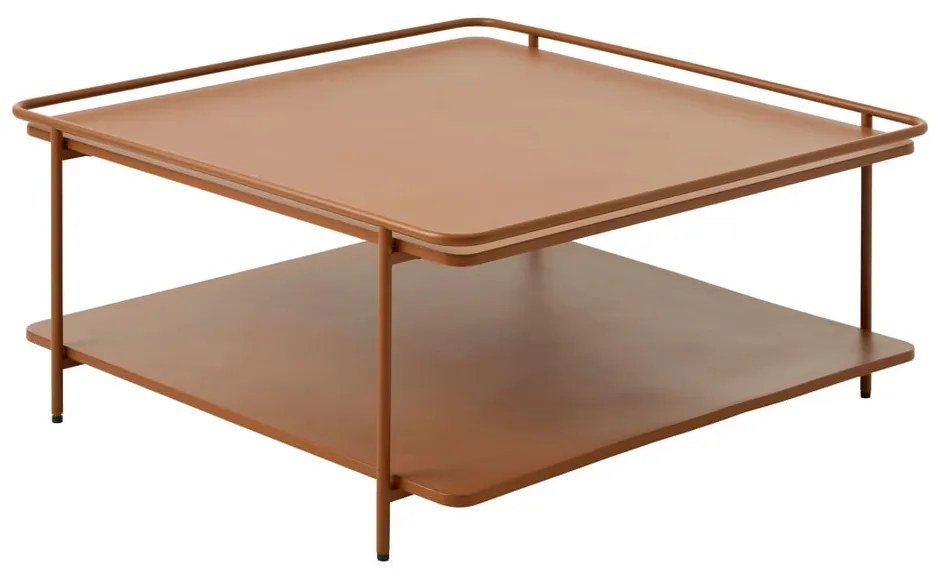 Tavolino da salotto color terracotta in metallo 75x75 cm Yuba – Unique Furniture