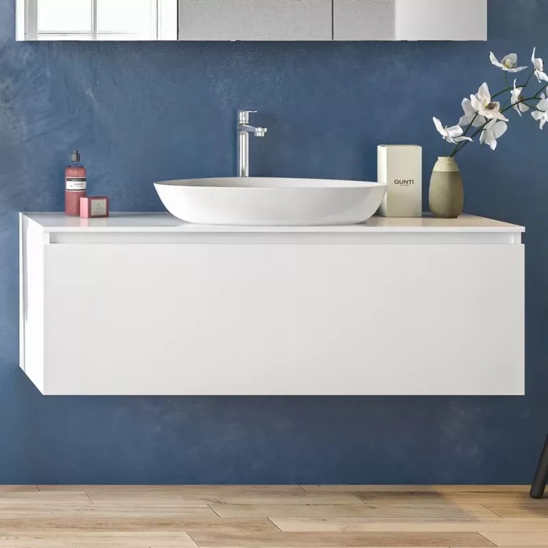 Mobile 120cm bagno installazione sospesa con cassetto ammortizzato SP-120B - KAMALU