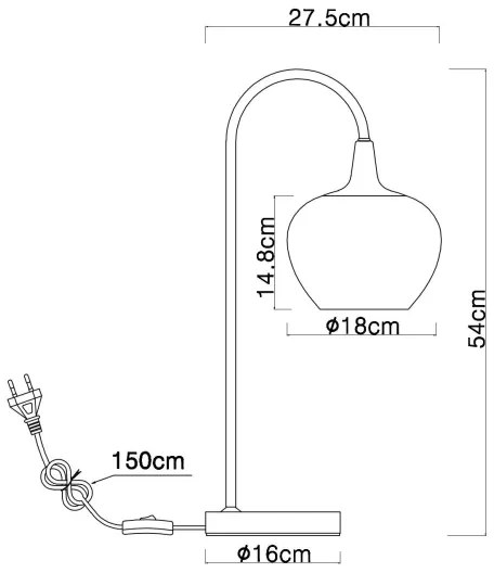 Globo 15548TG - Lampada da tavolo MAXY 1xE27/40W/230V rame
