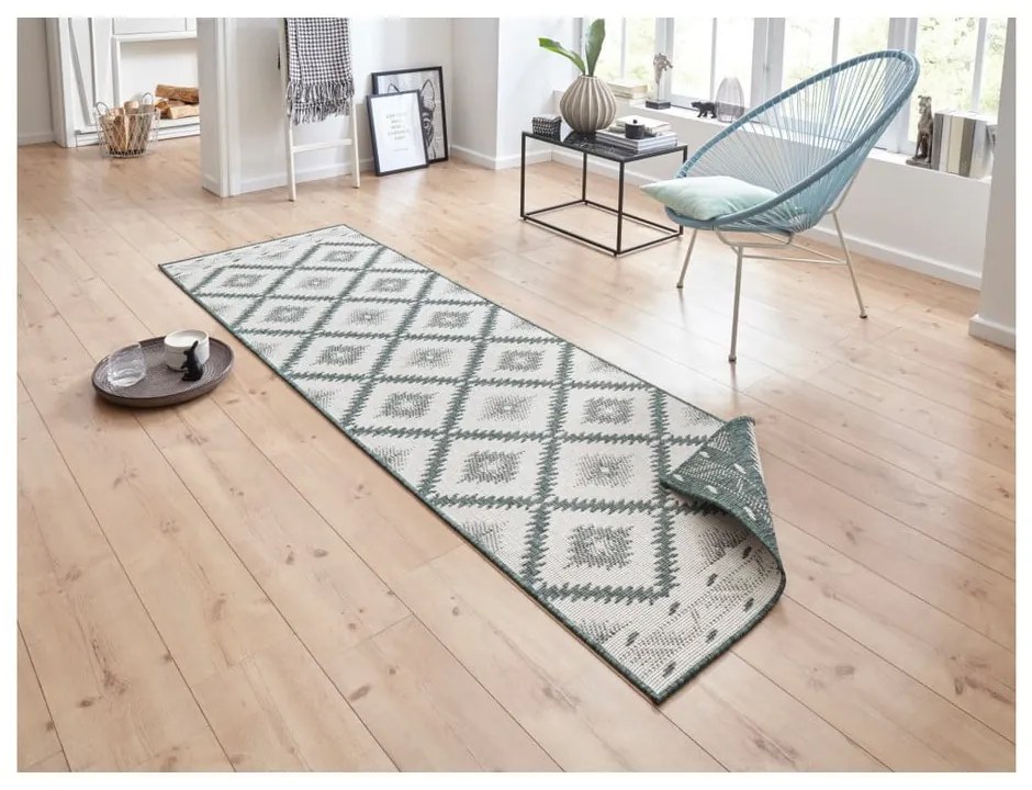 Tappeto per esterni verde e crema , 350 x 80 cm Malibu - NORTHRUGS