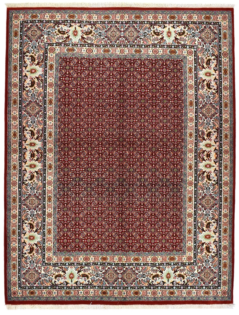 Moud Tappeto persiano 150 x 190 Rosso (Iran) Annodato A Mano