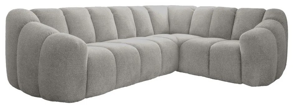 Divano angolare grigio chiaro (con penisola a destra/a L) Shell – Miuform