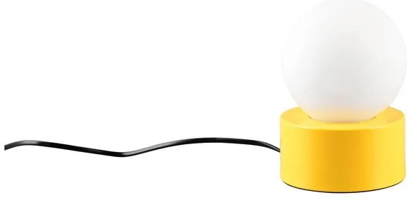 Lampada da tavolo gialla con paralume in vetro (altezza 17 cm) Countess - Trio