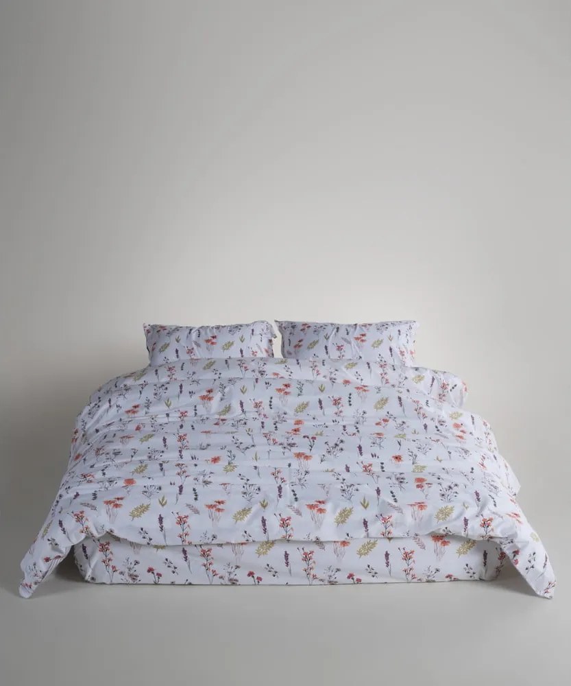 Set copripiumino e federa bianco in cotone renforcé per letto matrimoniale ed esteso 240x220 cm Floral Dance Autumn – Mila Home Luxury