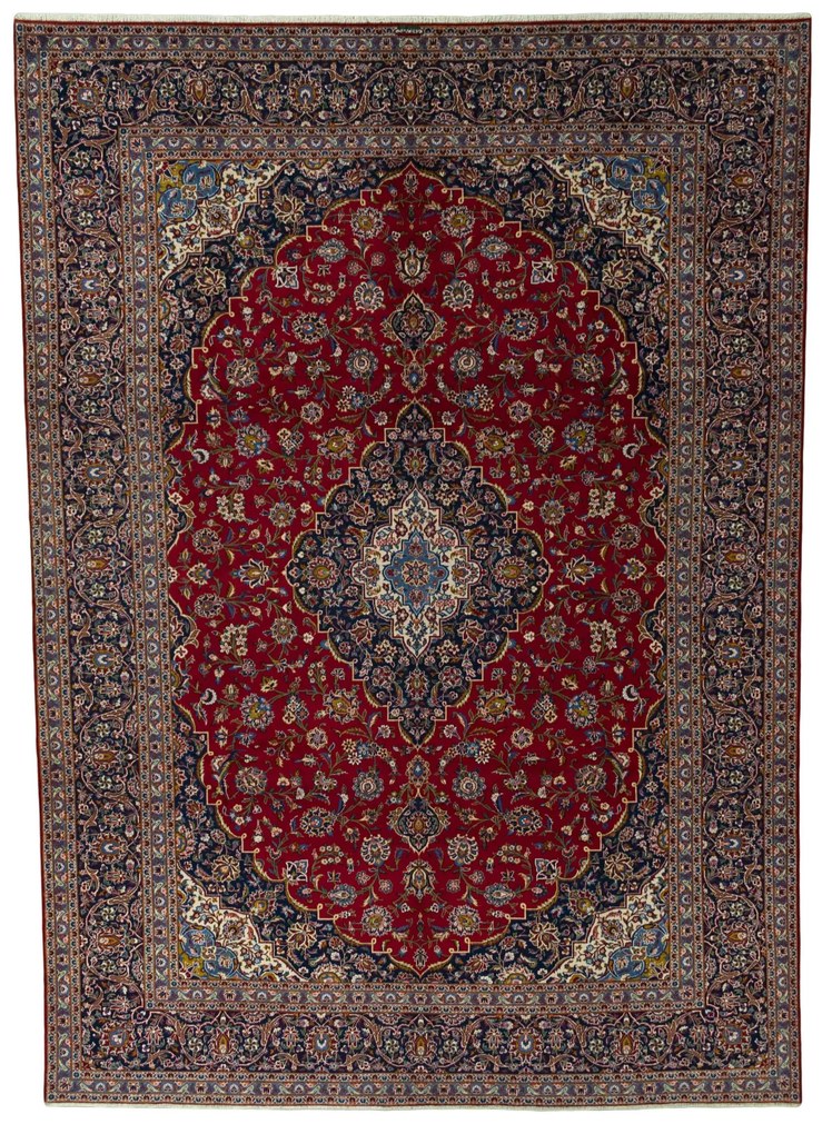Kashan Tappeto 300x420 Rosso (Iran) Annodato A Mano