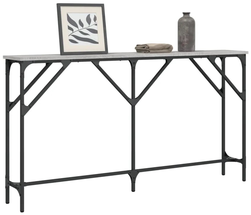 Tavolo consolle grigio sonoma 140x23x75 cm in legno multistrato