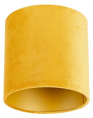 Paralume in velluto giallo 20/20/20 con interno dorato