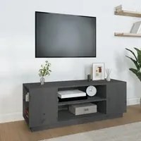 Mobile Porta TV Grigio 110x35x40,5 cm in Legno Massello di Pino cod mxl 26130