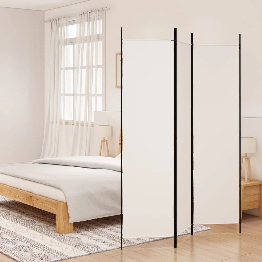 Divisorio A 3 Pannelli Bianco 150x200 Cm İn Tessuto /