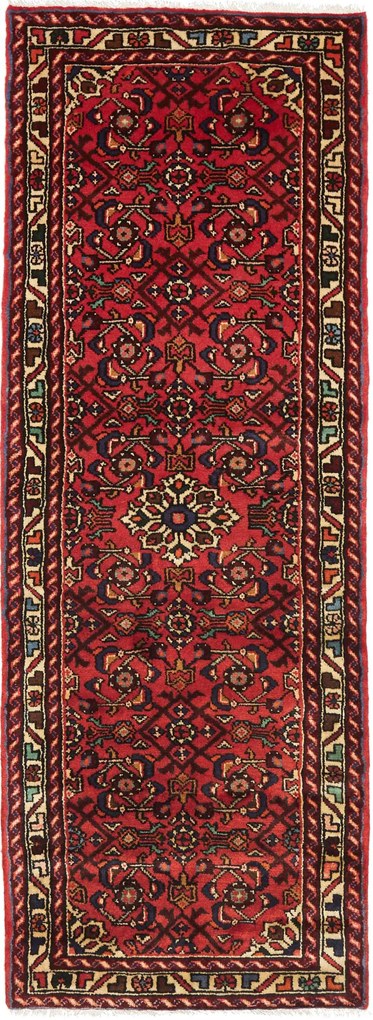 Hamedan Tappeto 210x80 Rosso (Iran) Annodato A Mano