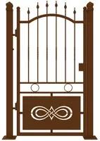 Cancello in ferro, apertura centrale, L 104.5 x 195 cm, di colore ruggine