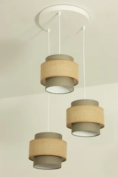 Brilagi - Lampadario sospeso con cavo RESNA 3xE27/60W/230V Ø 45 cm marrone/beige