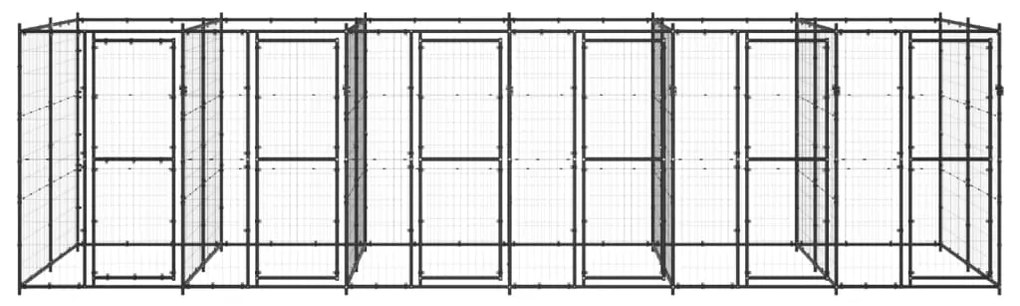 Gabbia per cani da esterno in acciaio 14,52 m²