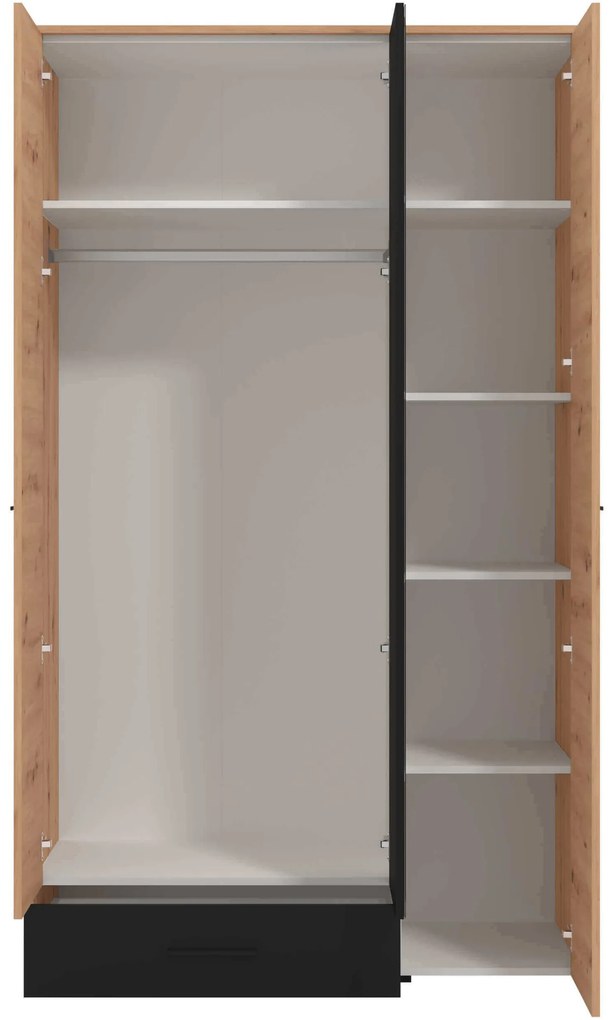 CADDIE - armadio tre ante moderno minimal in legno