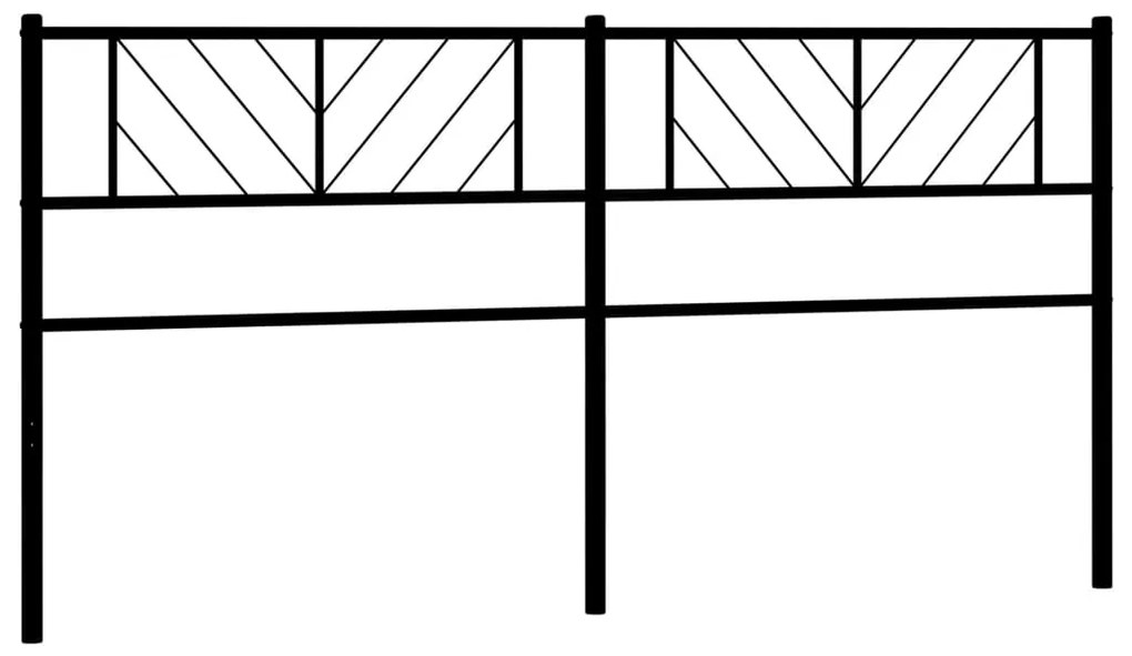 Testiera in metallo nero 180 cm