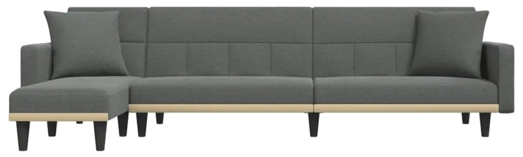 Divano letto a l grigio scuro 275x140x70 cm in tessuto