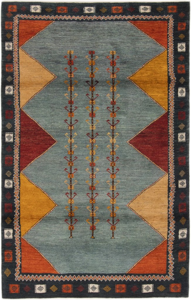 Gashguli Tappeto 160 x 250 Verde (Iran) Annodato A Mano