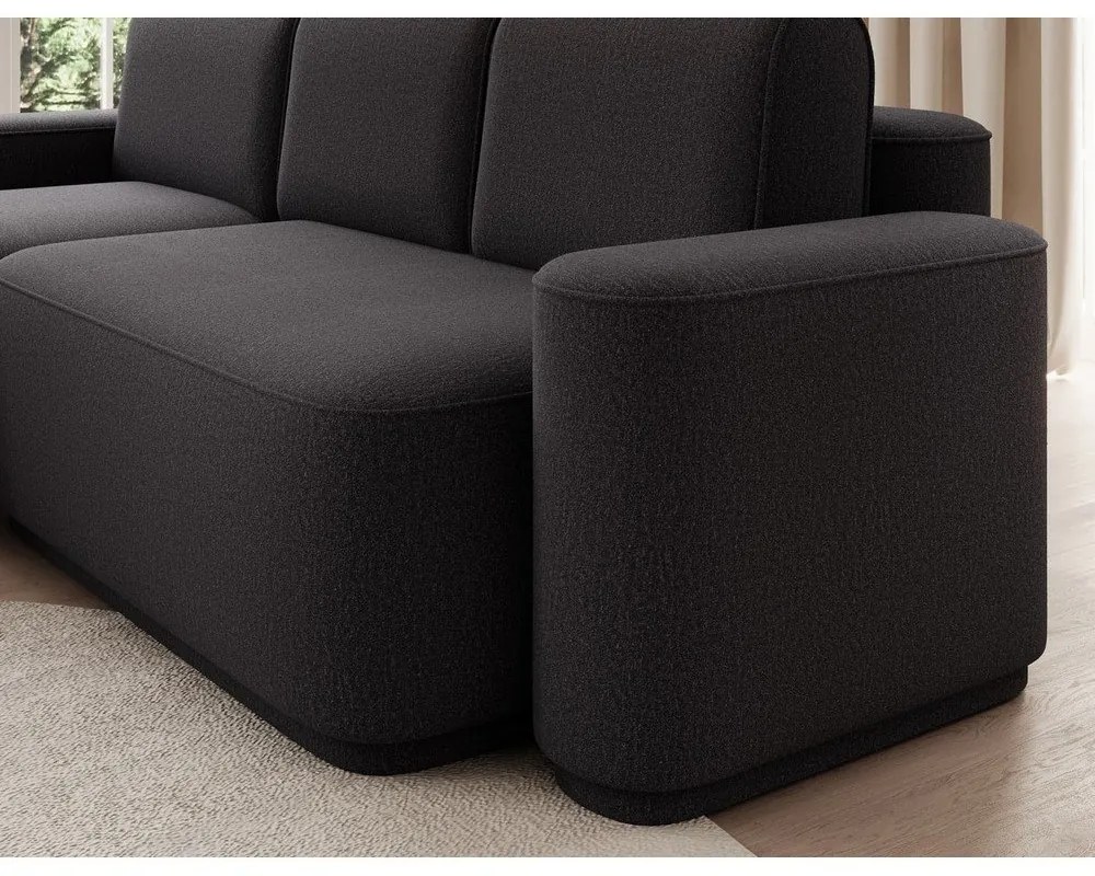 Divano angolare grigio scuro allungabile/con contenitore (con penisola a sinistra/con chaise lounge) e rivestimento in ciniglia Aurumm – ELTAP