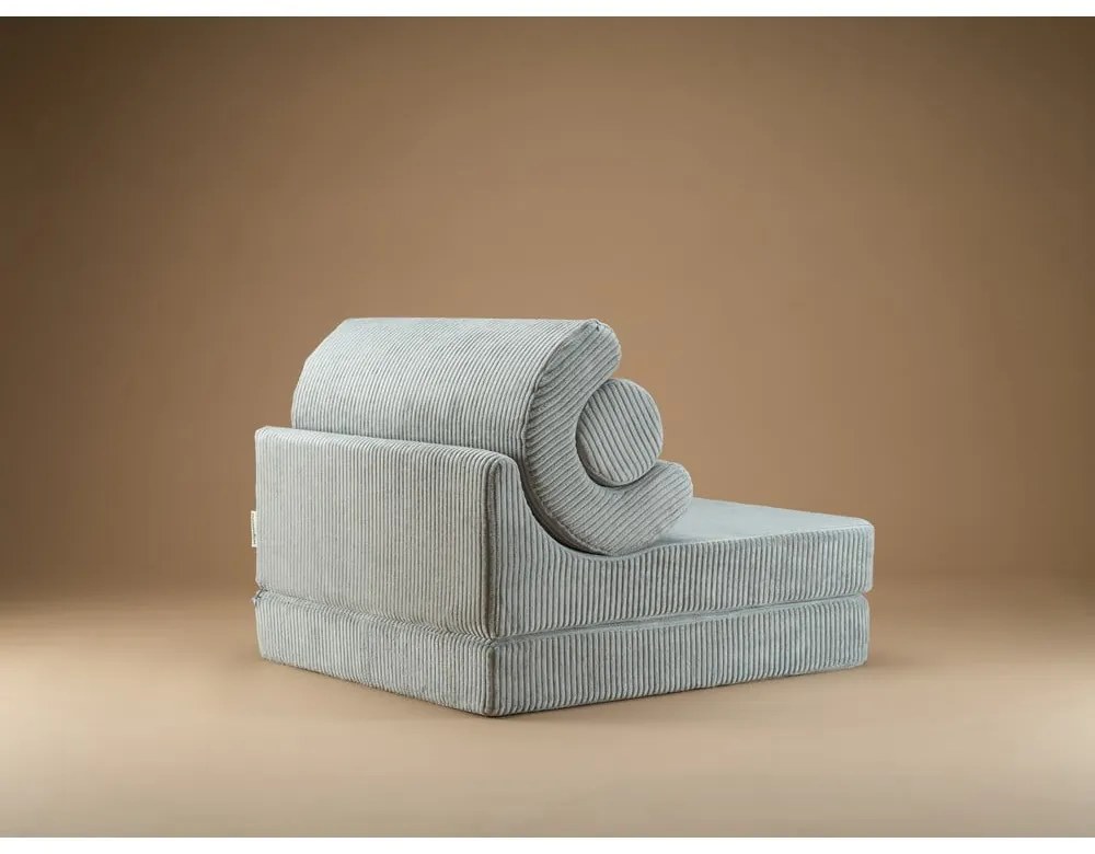 Poltrona per bambini color menta con rivestimento in velluto a coste Flipster – Wigiwama