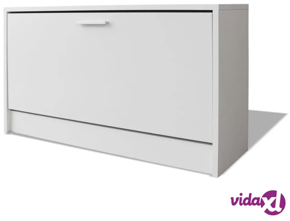 vidaXL Panca con Scarpiera Bianca 80x24x45 cm