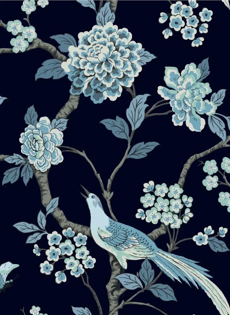 Coordonne Carta da parati Bird Song - Navy