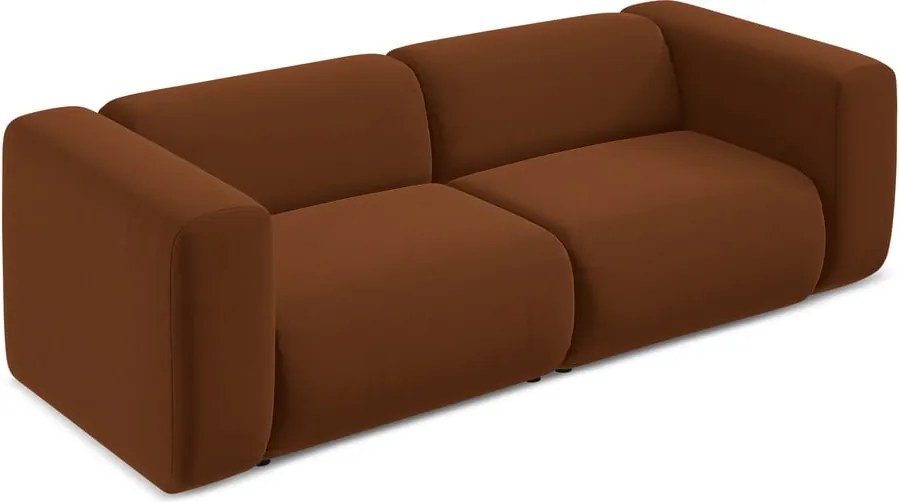 Divano arancione/marrone con rivestimento in velluto 228 cm Ekahi – Makamii