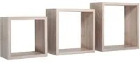 Set 3 Mensole da Parete Cubo in Fibra di Legno Incubo Rovere Sagerau