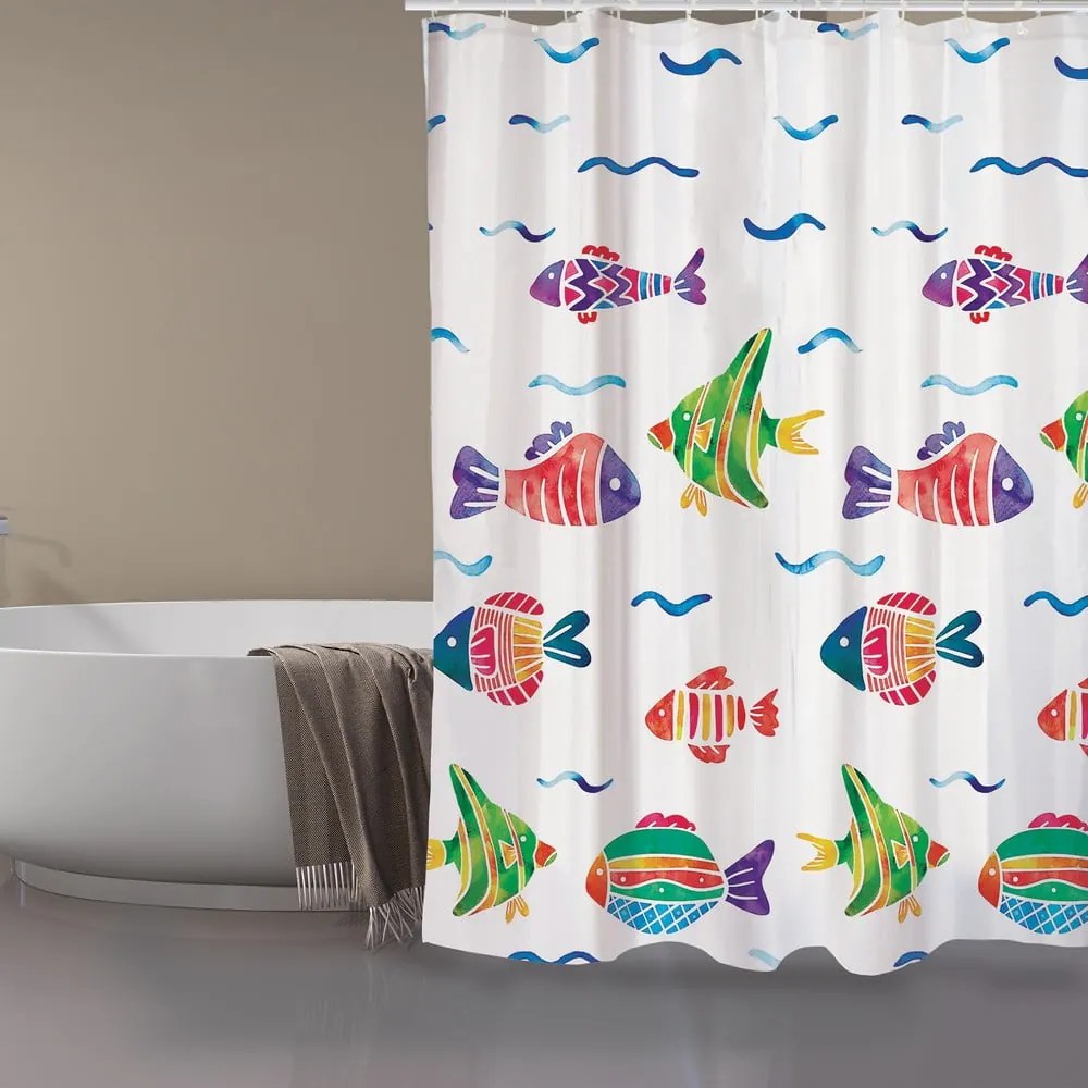 Tenda per doccia 180x200 cm Poissons – MSV