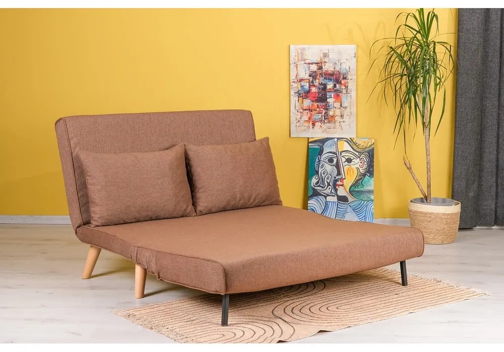Divano letto marrone 120 cm Folde - Artie